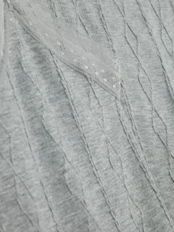 Schlafanzug Mit Trägertop Und Zopfmuster