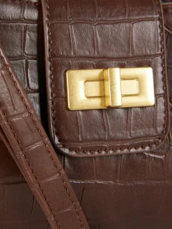 Schultertasche In Kroko-Optik