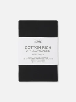 Schwarze Essential-Kopfkissenbezüge, 2er-Pack