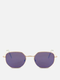 Sechseckige Sonnenbrille Mit Metallrahmen