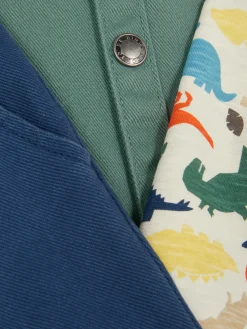 Set Aus Dinosaurier-T-Shirt, Chinohose Und Hemdjacke