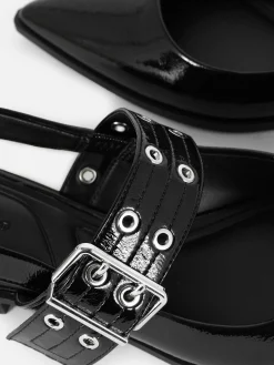 Slingback-Ballerinas Mit Schnalle