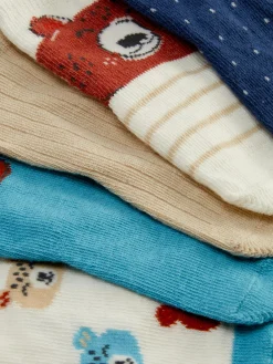 Socken Mit Bärenmotiv, 5er-Pack
