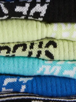 Sportliche Sneakersocken Mit Slogan, 5er-Pack