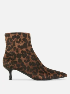Stiefel Mit Leopardenmuster Und Kitten-Heel
