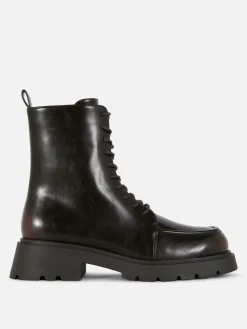 Stiefeletten Mit Apron Toe Und Schnürung