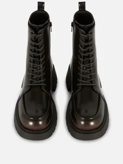 Stiefeletten Mit Apron Toe Und Schnürung