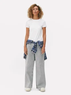 Stretch-T-Shirt Mit Rundhalsausschnitt