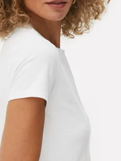 Stretch-T-Shirt Mit Rundhalsausschnitt