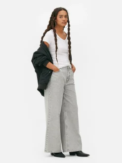 Stretch-T-Shirt Mit V-Ausschnitt