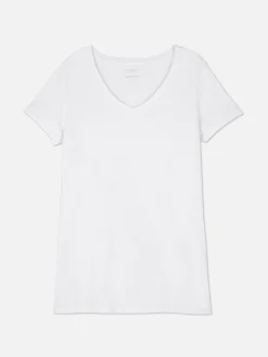 Stretch-T-Shirt Mit V-Ausschnitt