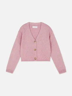 Strickcardigan Mit Rollsaum