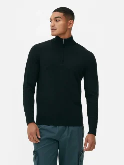 Strickpullover Mit Kurzem Reißverschluss