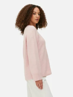 Strickpullover Mit Ärmelbündchen