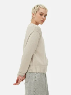 Strickpullover Mit Rundhalsausschnitt