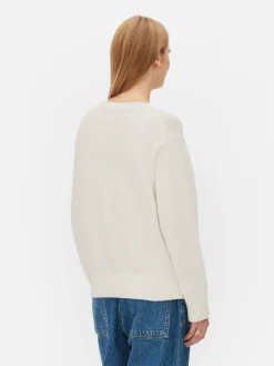 Strickpullover Mit Rundhalsausschnitt