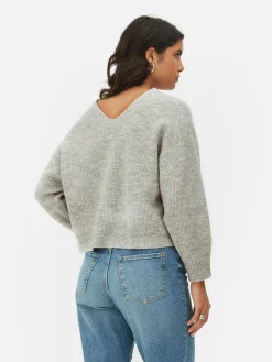 Strickpullover Mit V-Ausschnitt