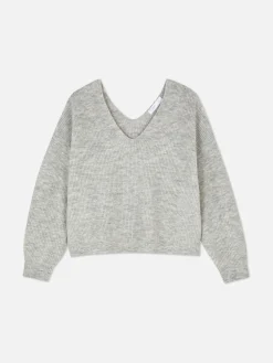 Strickpullover Mit V-Ausschnitt