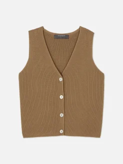 Strickweste Mit V-Ausschnitt