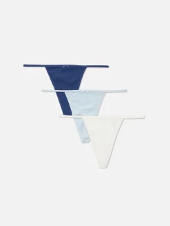 String-Tangas Mit Pointelle-Struktur, 3er-Pack