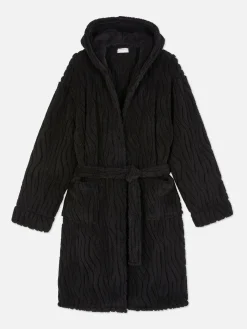 Strukturierter Fleece-Bademantel