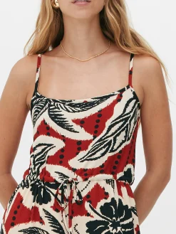 Strukturierter Krepp-Jumpsuit Zum Binden