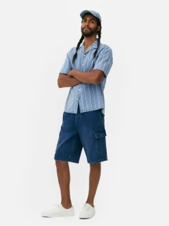 Strukturiertes Kurzärmeliges Hemd Mit Streifen