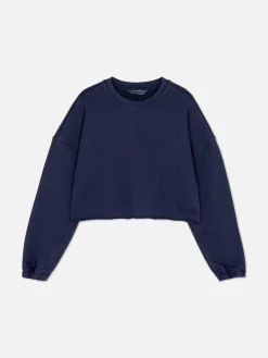 Sweatshirt Mit Ausgefranstem Saum Zum Kombinieren