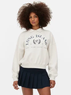 Sweatshirt Mit Kragen Und Grafik