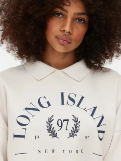 Sweatshirt Mit Kragen Und Grafik