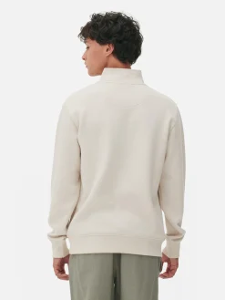 Sweatshirt Mit Reißverschluss Und Geometrie-Muster