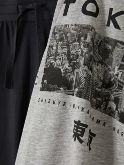 „Tokyo“ Schlafanzug Mit T-Shirt Und Shorts
