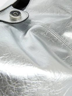 Tragetasche Aus Kunstleder In Metallic-Optik