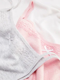 Trägertops Mit Pointelle-Herzen, 3er-Pack