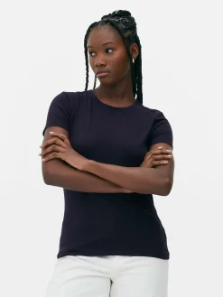 T-Shirt Aus Stretch Mit Rundhalsausschnitt