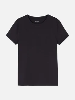 T-Shirt Aus Stretch Mit Rundhalsausschnitt