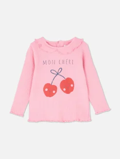 T-Shirt Mit Gekräuseltem Saum