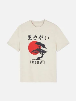 T-Shirt Mit Japanischem Baum Print
