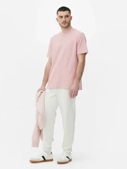 T-Shirt Mit Rundhalsausschnitt Und Waffelmuster