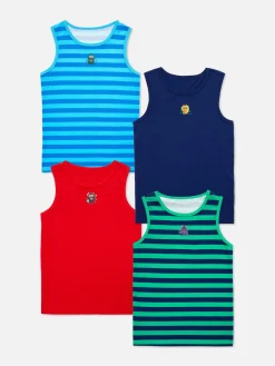 Unterhemden Mit Monster-Grafik, 4er-Pack