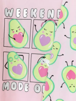 Velours-Schlafanzug Mit Avocado-Print