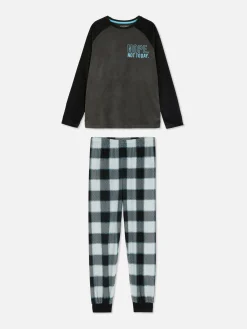 Velours-Schlafanzug Mit Karomuster