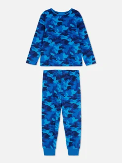 Velours-Schlafanzug Mit Tarnmuster