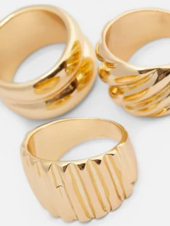 Verschiedene, Breite Ringe, 3er-Pack