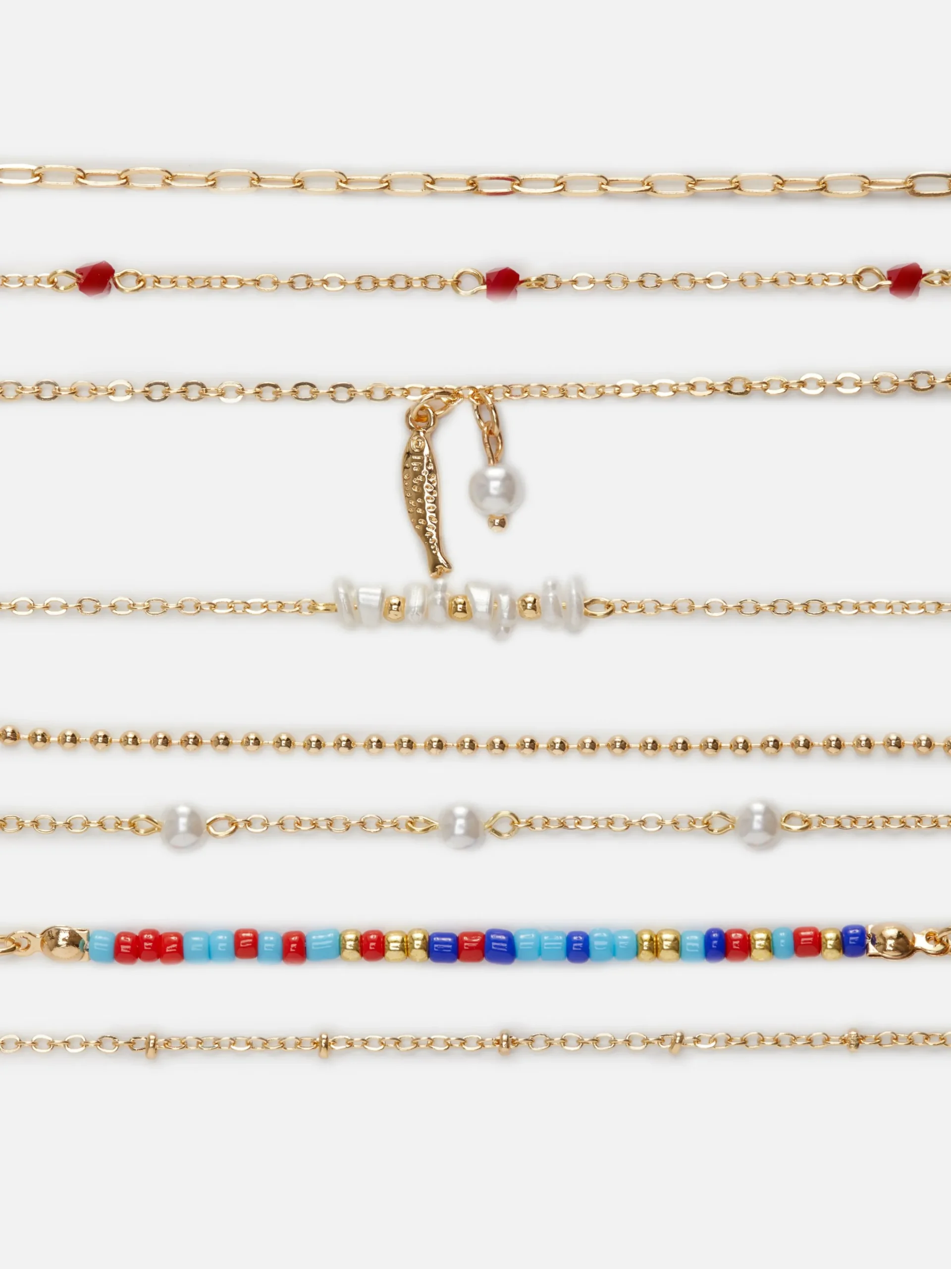 Verschiedene Kunstperlen-Armbänder, 8er-Pack