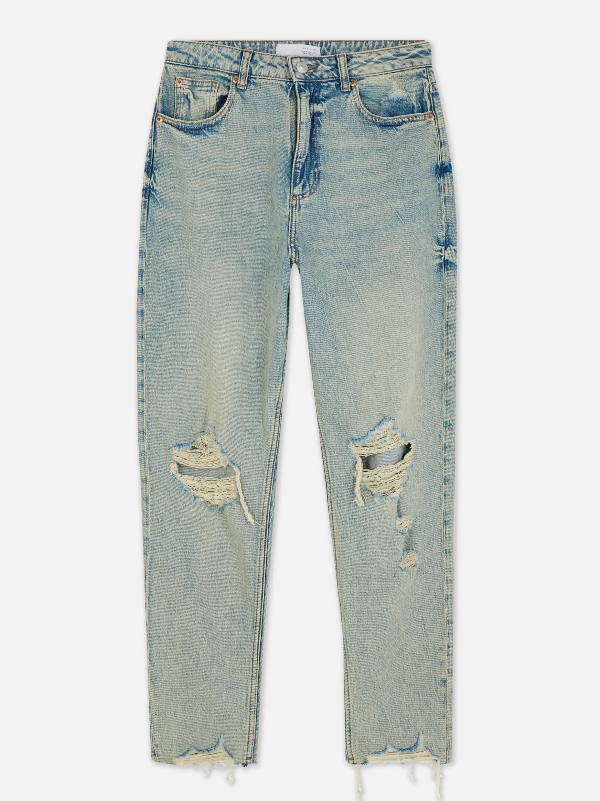 Zerrissene Mom-Jeans Aus Denim
