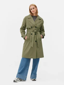 Zweireihiger Trenchcoat Mit Gürtel
